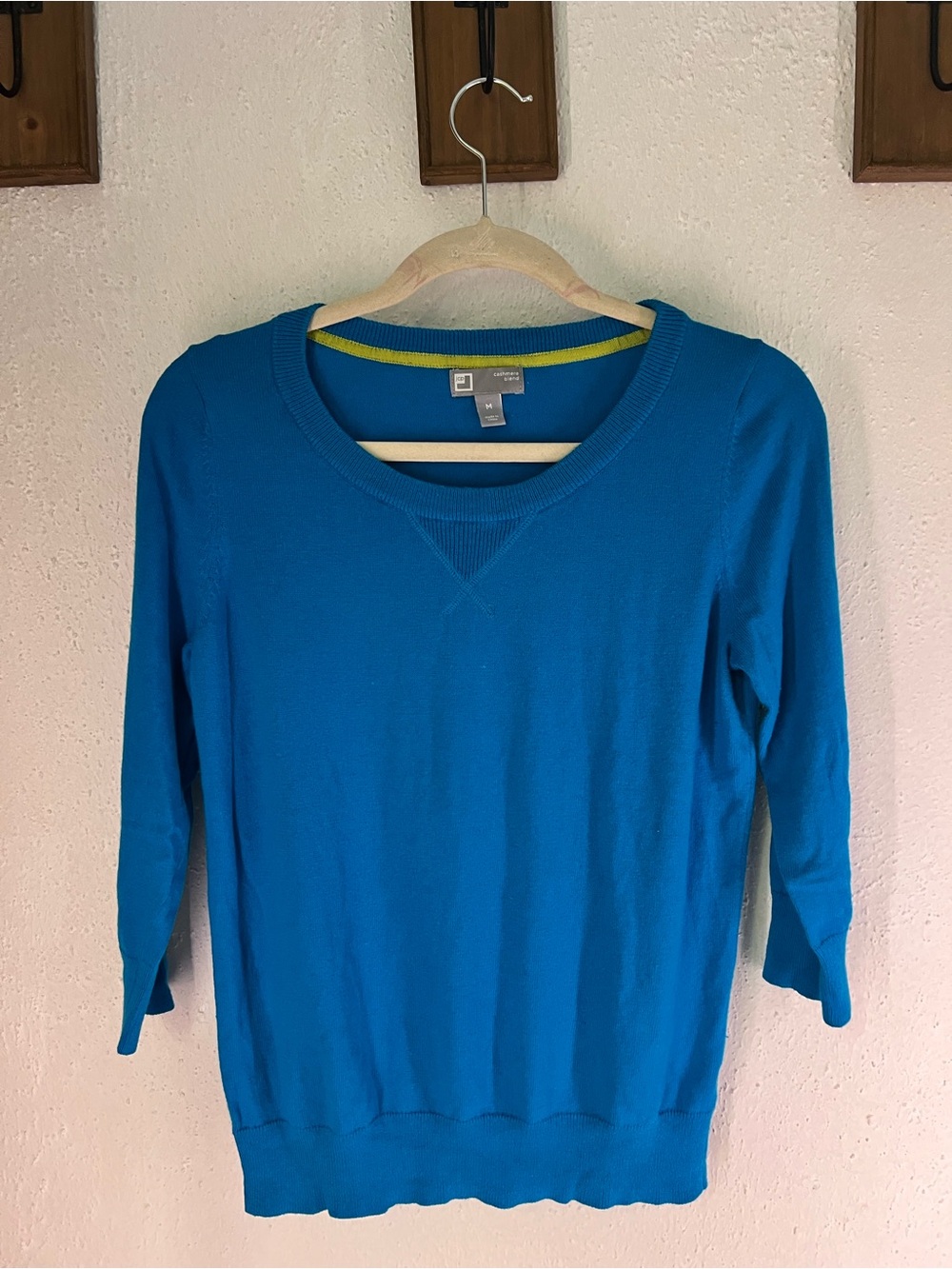 jcpenney Blue Crewneck Sweater with Lime Trim